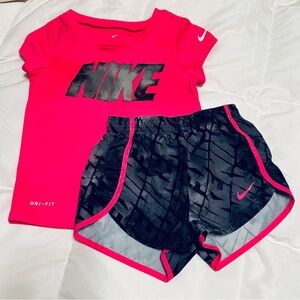 Toddler Girl Graphic Tee w/ Shorts Nike Dri-FIT Set